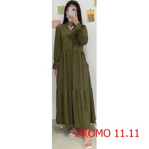 Long Dress Susun Tangan Terompet Dropnit Longdress Murah Longdress kekinian