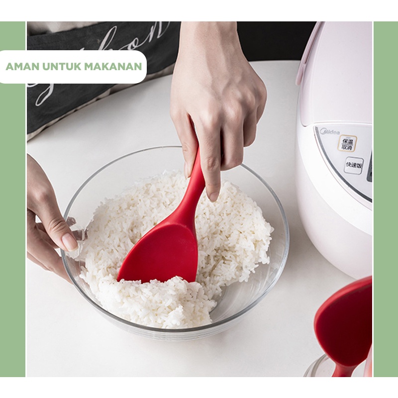 Spatula Set Alat Masak Sutil Scrap Kocokan Silicone/Silikon 2