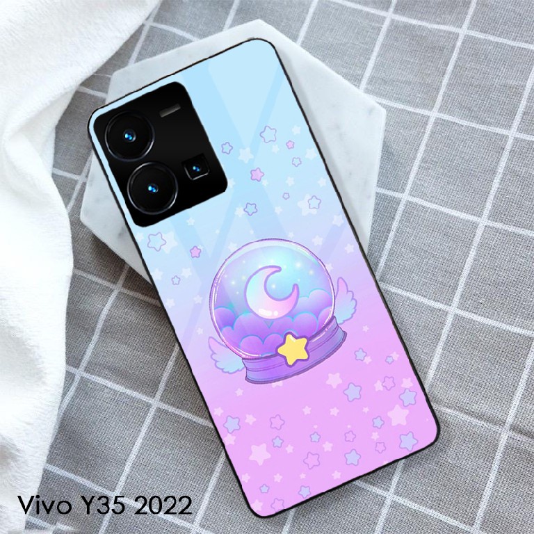 [A263] Softcase Glass Vivo Y35 2022 - Softcase Kaca Vivo Y35 2022  - Softcase Glass - Softcase Mirro