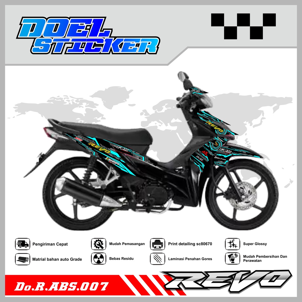 Sticker Striping REVO ABSOLUTE List Variasi Hologram , Crome Doel  007