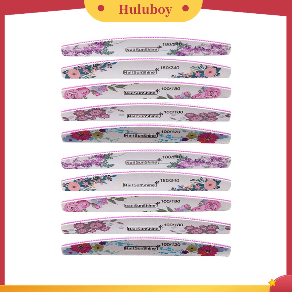 Huluboy Huluboy♡ 10pcs Alat Kikir Kuku DIY Bentuk Bulan Sabit / Bunga Untuk Wanita