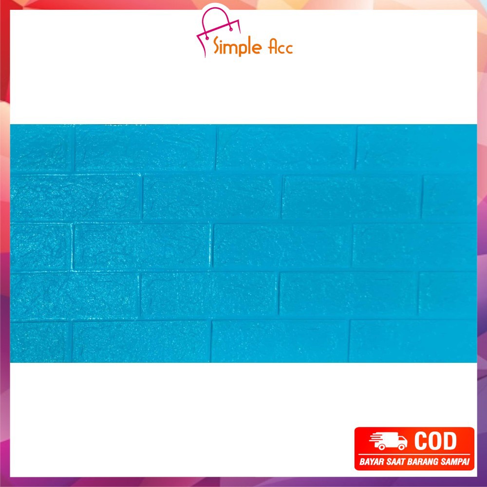~COD~ DO-C206 Wallpaper Dinding Foam 3D Kecil Motif Batu Bata/Walpaper Stiker Dinding Dekorasi Kamar-Batu Bata TOSCA