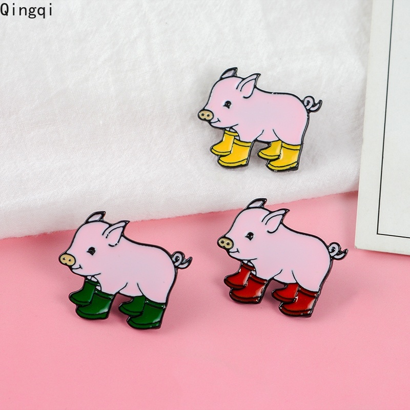 Bros Pin Enamel Bentuk Babi Lucu Untuk Anak
