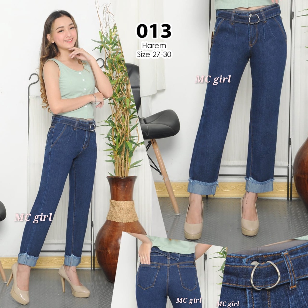 MC girl Celana Jeans Premium Boyfriend Stick Balik Free Gesper / Boyfren Harem Stik Balik Rawis