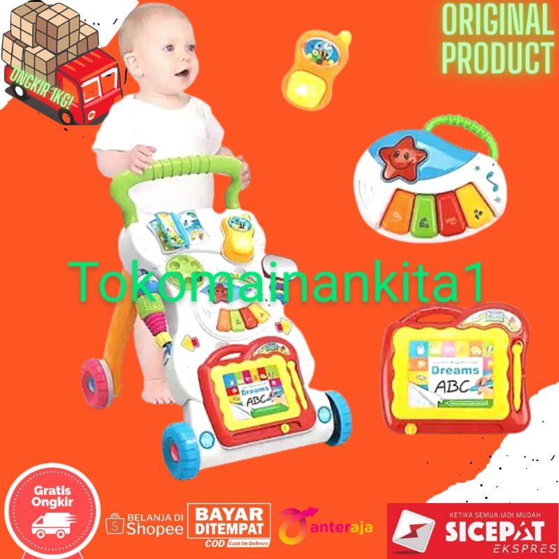 Musik Walker Push Walker Alat Bantu Jalan Bayi Baby Walker Mainan Bayi Prewalker