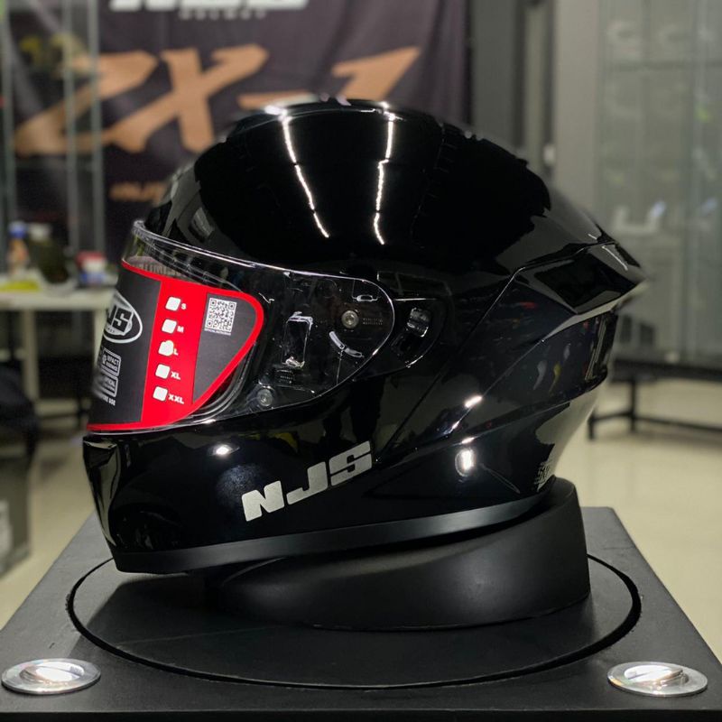 HELM NJS ZX1 SOLID BLACK TERBARU