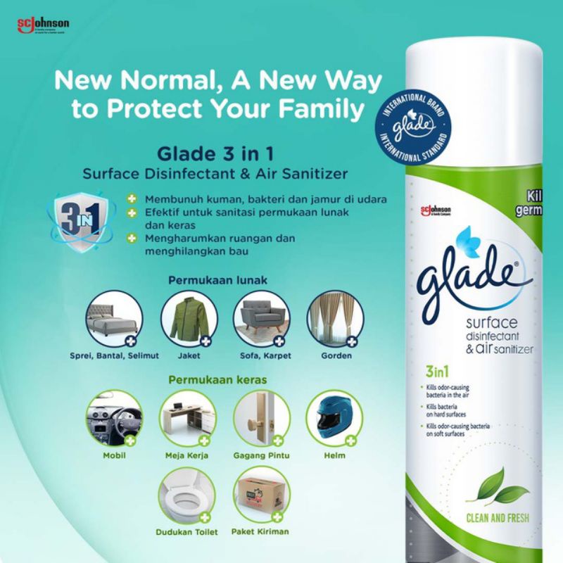 glade surface disinfectant &amp; air saniter 250 ml