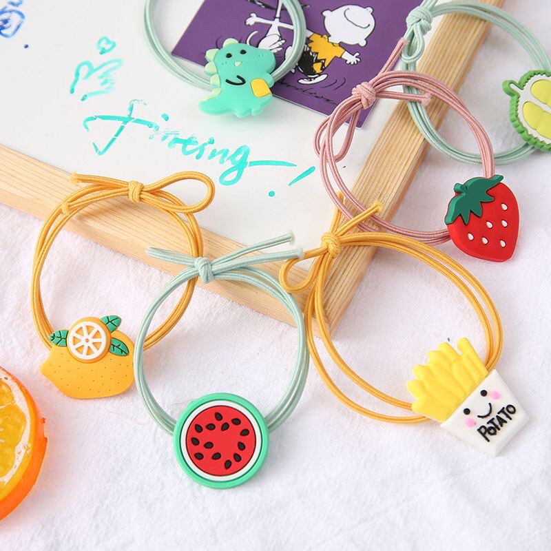 Ikat Rambut Motif Buah-Buahan Japanese Style Hair Ring Fashion