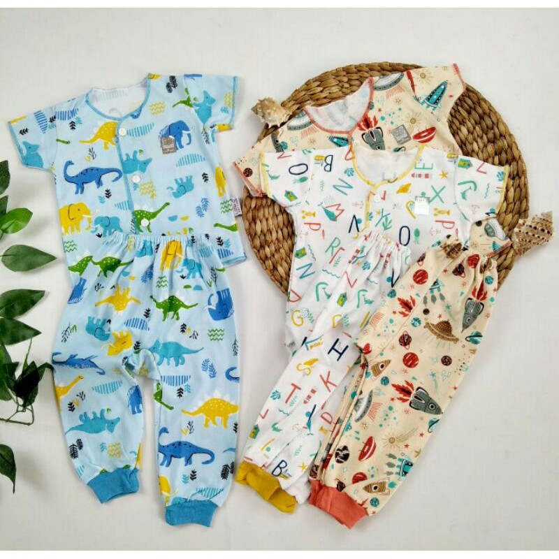 Setelan Baju Bayi Laki Laki Baru Lahir 0 3 Bulan Lengan Pendek Dan Celana Panjang Bayi Newborn Shopee Indonesia