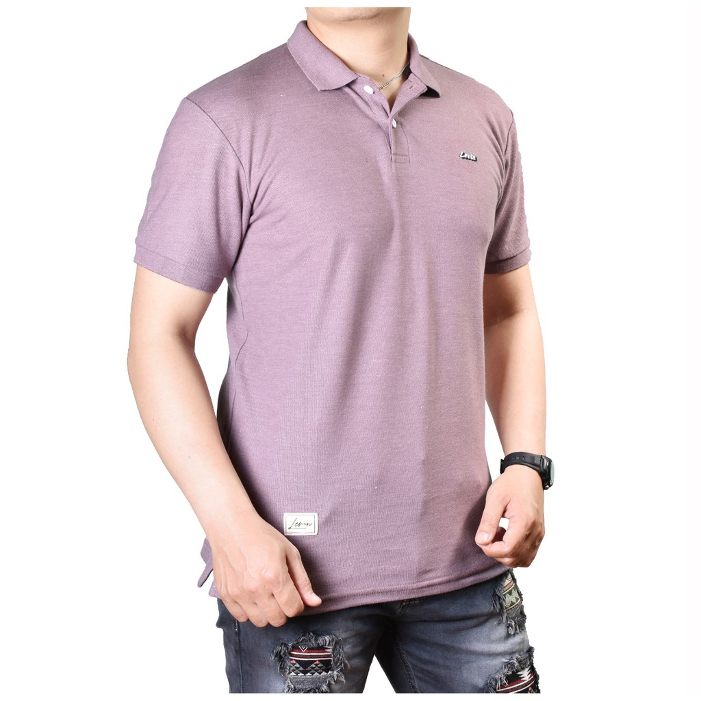 Kaos Polo shirt premium warna Peach