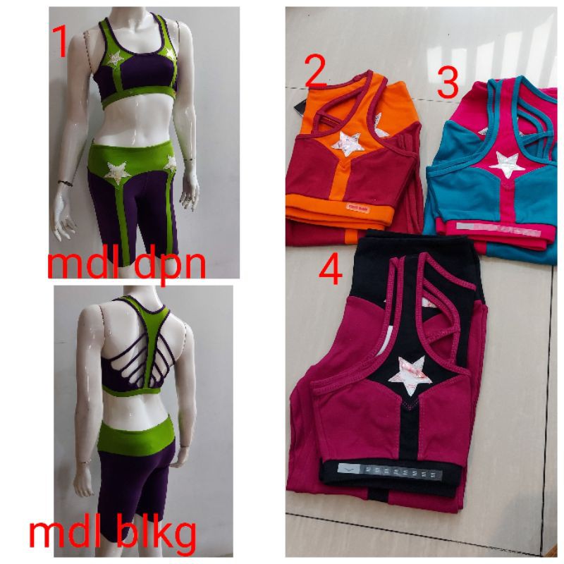 setelan celana pendek senam baju senam setelan baju senam