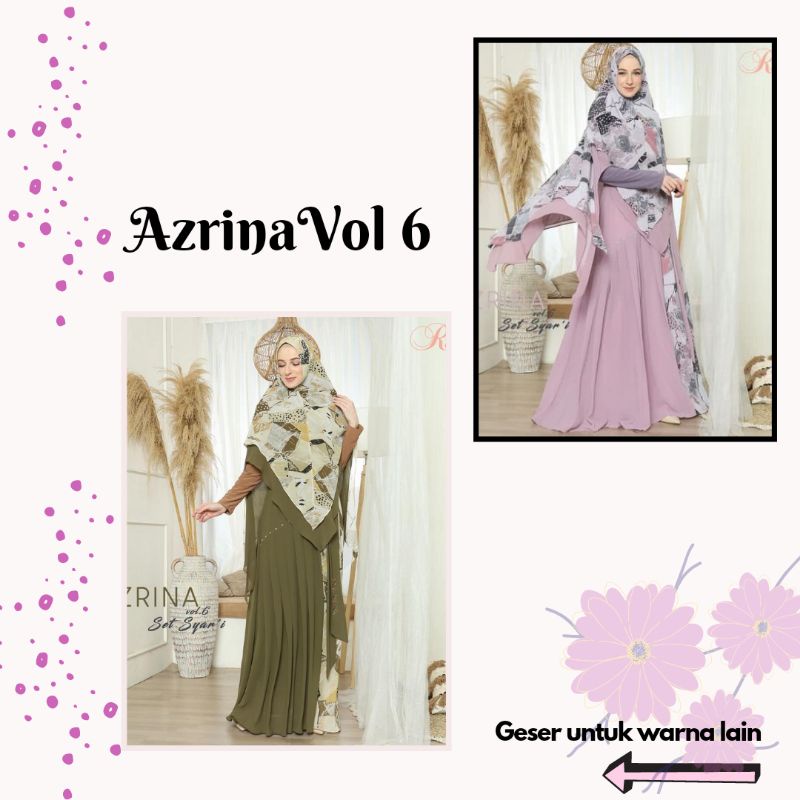 Gamis wanita terbaru//Baju gamis terbaru//Gamis syari terbaru//Azrina set vol 6  by Rayna