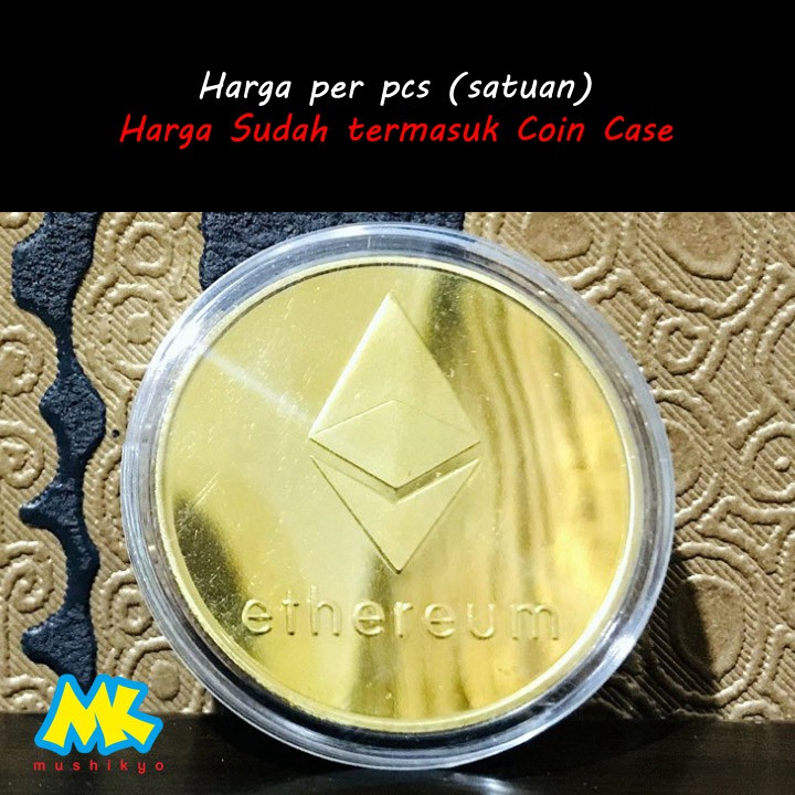 Ethereum Gold Silver Plated Coin Crypto with Case / koin Kripto Koleksi Souvenir Gift