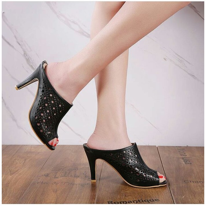 1521Hy Lawrensia Sepatu Pesta Murah Hills Heel Cewek Cewe Kondang 8564BV High Heels Sl19 Hitam - H
