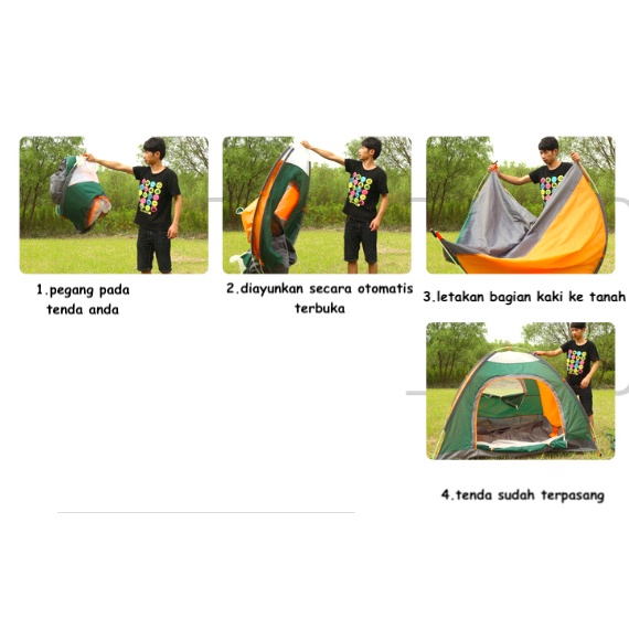 TENDA DOME CAMPING LIPAT KAPASITAS 2-3 ORANG TENDA OTOMATIS OUTDOOR &amp; INDOOR TENDA GUNUNG WATERPROOF