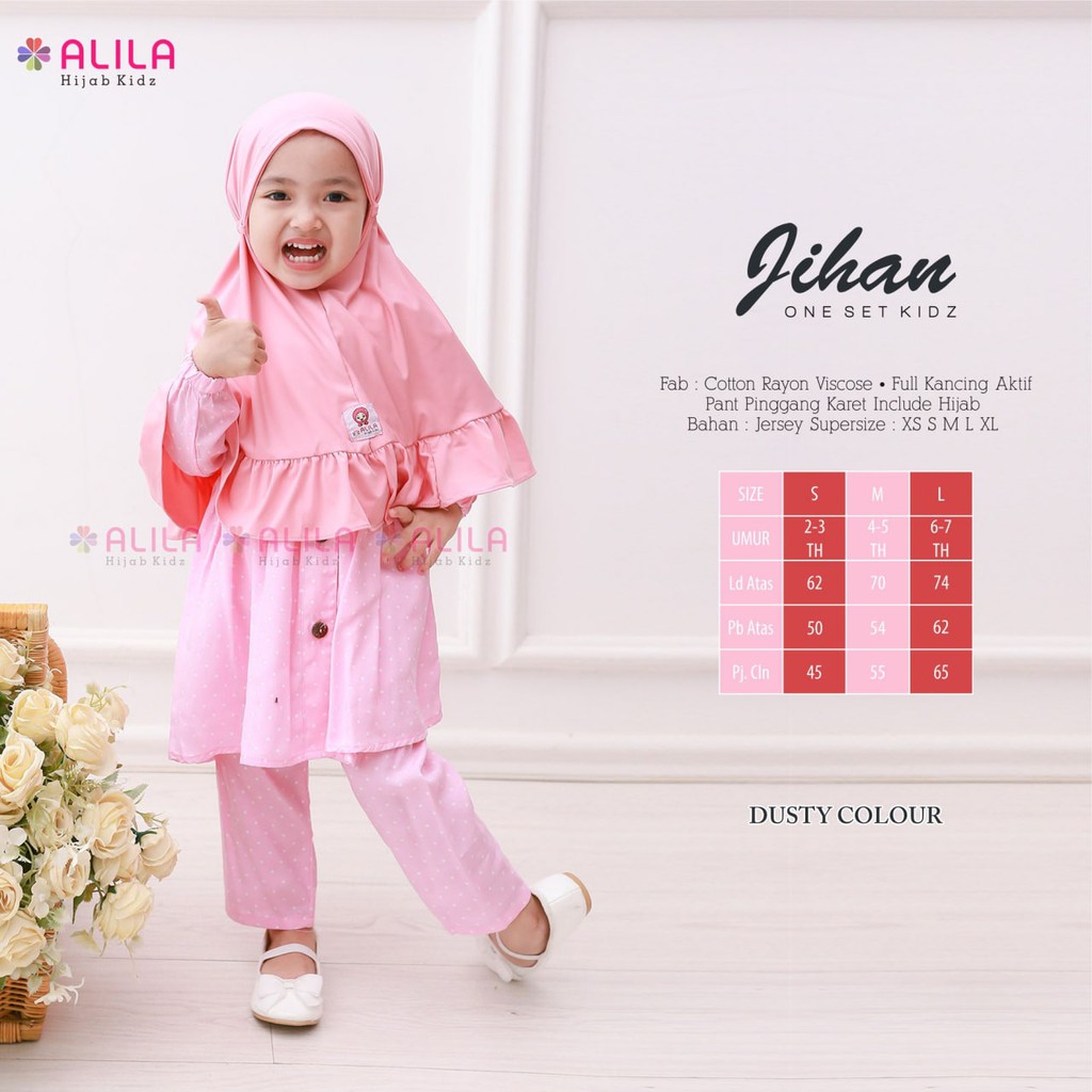 JIHAN One Set Kids Free Jilbab || ORI BY ALILA/katun rayon  mix jersey
