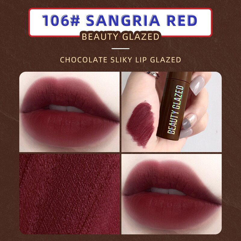 rcsbeauty ✅ NEW~ BEAUTY GLAZED CHOCOLATE lip matte lip cream beauty glazed 12 warna tahan la