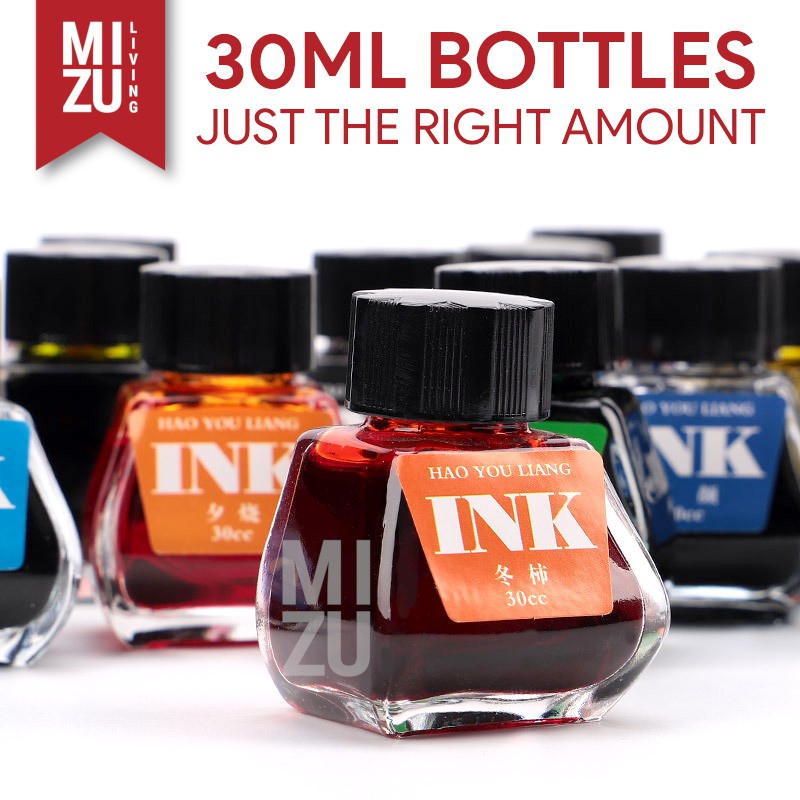 MIZU HYL 16 Colours Fountain Pen Ink 30ML Tinta Fountain Pen Warna-Warni Aman Untuk Pen