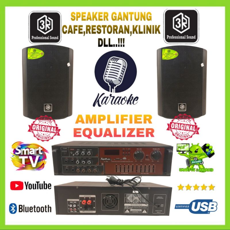 Paket Sound Karaoke Mini cafe Dan Restoran Ampli Digital bluetooth High Quality