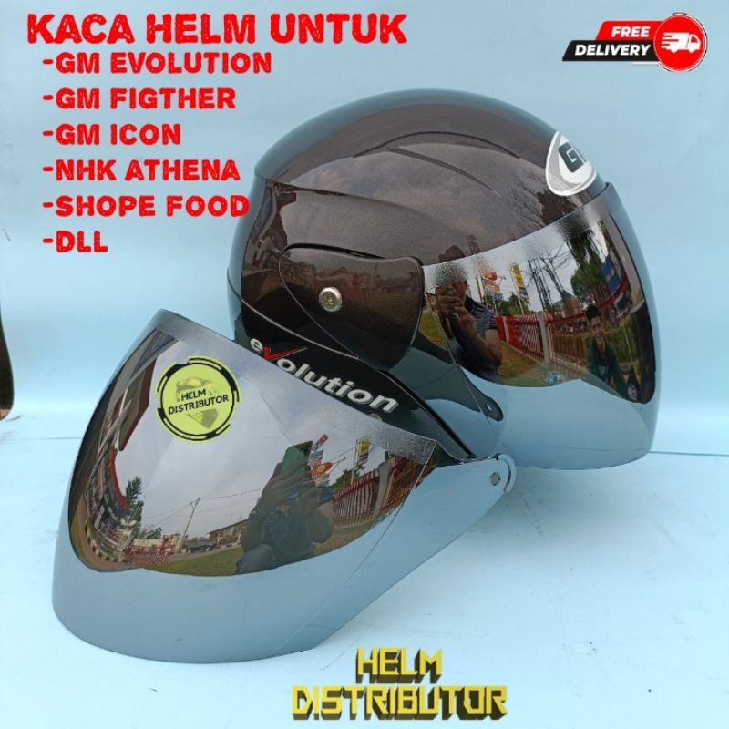 Kaca Visor Helm GM Evolution iridium pelangi Kaca helm shope food GM Figther DAISO Evo GIX Evo NHK Athena