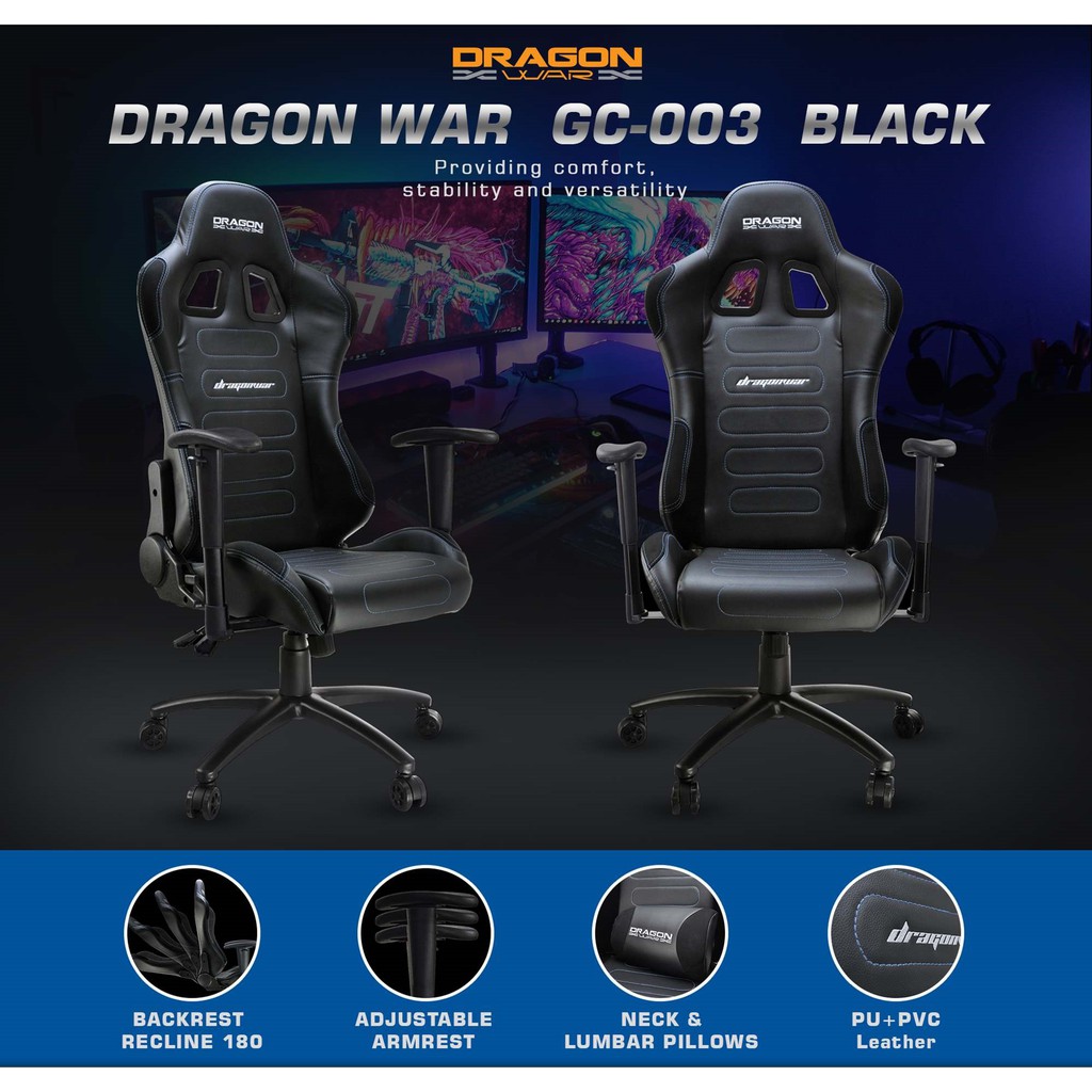 Dragonwar Gc 003 Gaming Chair Dragon War Gc003 Kursi Gaming Shopee Indonesia