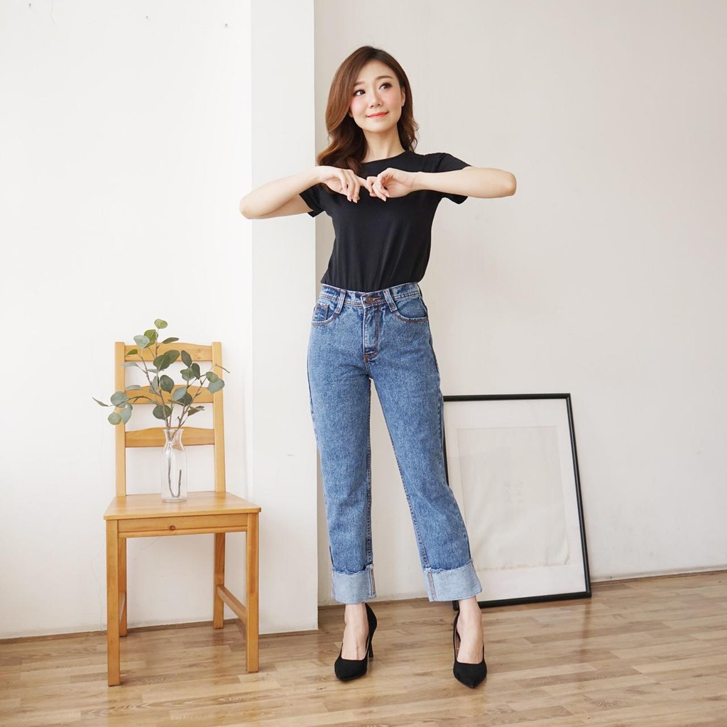 FWR - CELANA BOYFRIEND JEANS LIPAT ELIS