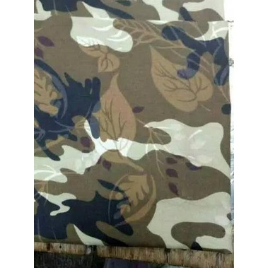 ♫ ORI Bahan Kain Motif Loreng Daun PE Premium Army/Abri/Tentara Banyak Warna ✬