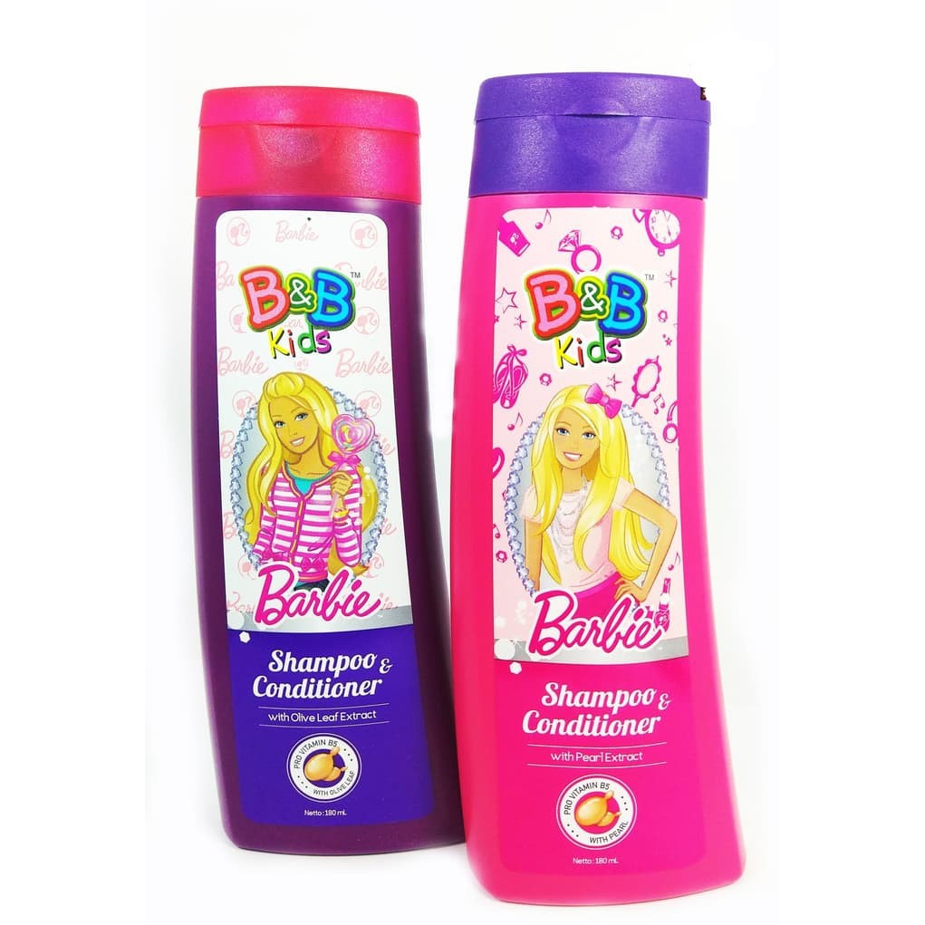 Jual B&B Kids Shampoo & Conditioner 180ml Botol - Barbie Edition ...