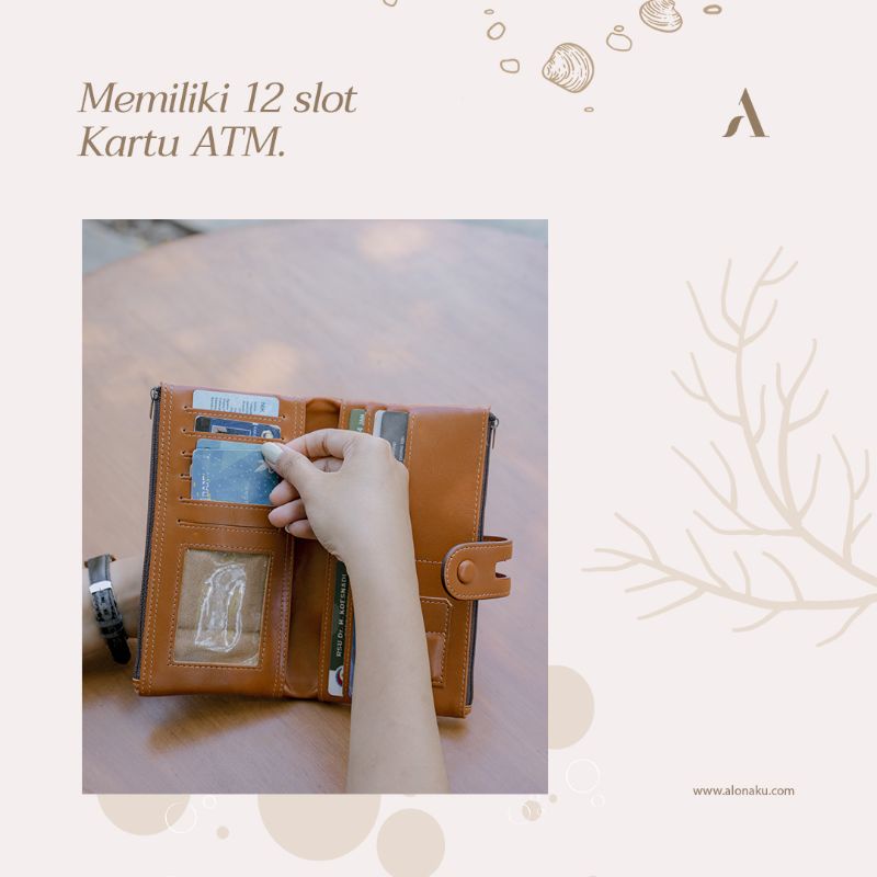 Dompet Kulit Wanita Cewek 100% Bahan Kulit Sapi Asli Ori Premium Branded Wallet Fashion Perempuan