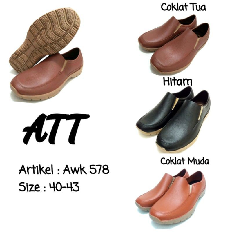 SEPATU PANTOFEL FULL KARET PRIA ATT AWK 578