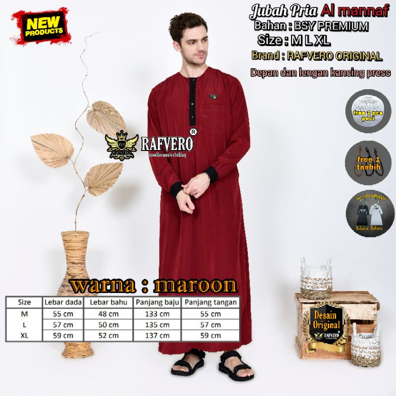 Jubah Pria - Jubah Pria Al Mannaf ORIGINAL RAFVERO - Jubah Pria Terbaru