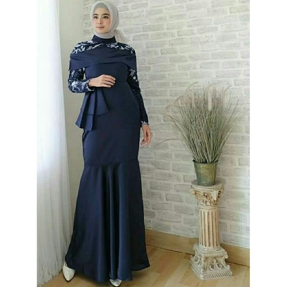 GAMIS JERSEY ABU ABU SILVER MOTIF RELIEF BAJU WANITA SYARI MURAH HASUNA SHOP LONG DRESS HASUNASHOP I