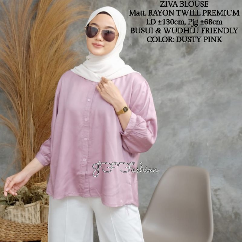 ZIVA BLOUSE OVERSIZE (JUMBO/LD ±130cm) RAYON TWILL PREMIUM //JF506-Dusty, Ziva OVERSIZE