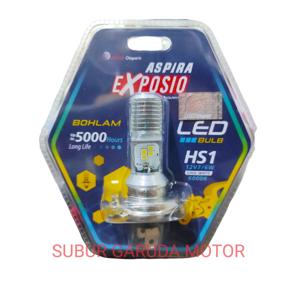 LAMPU LED 6000 KELVIN 7-6 WATT ARUS DC MERK ASPIRA VIXION CB 150 R VERZA KLX BYSON TIPE HS1 PEMAKAIA