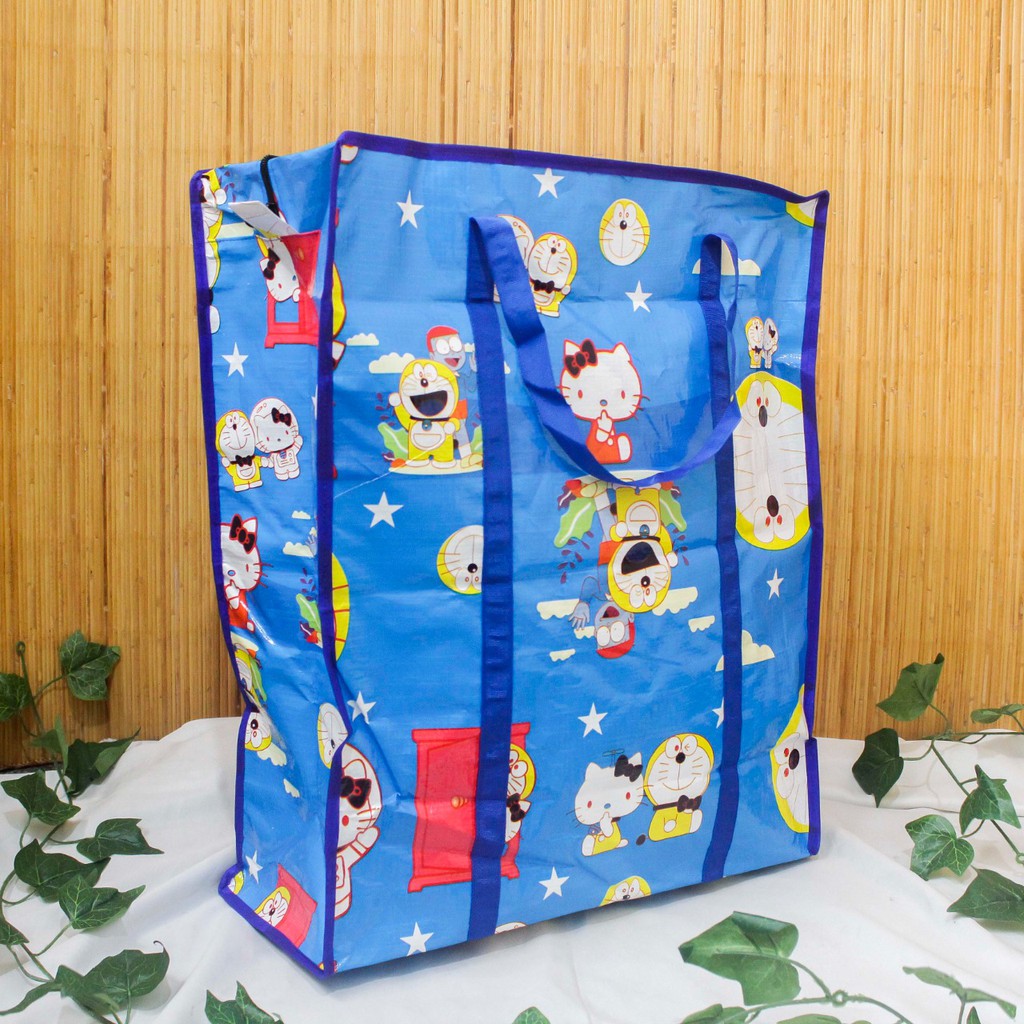 Travelbag Besar Tas Baju Besar Travel Bag Lipat Jumbo Bahan Plastik Tas Pakaian Besar Doraemon Serbaguna Murah