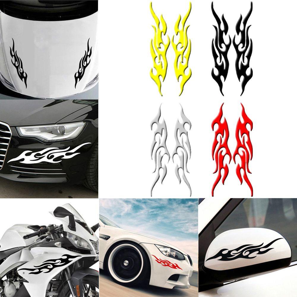 Suyo 2pcs Stiker Mobil New Keren Reflektif Api Api