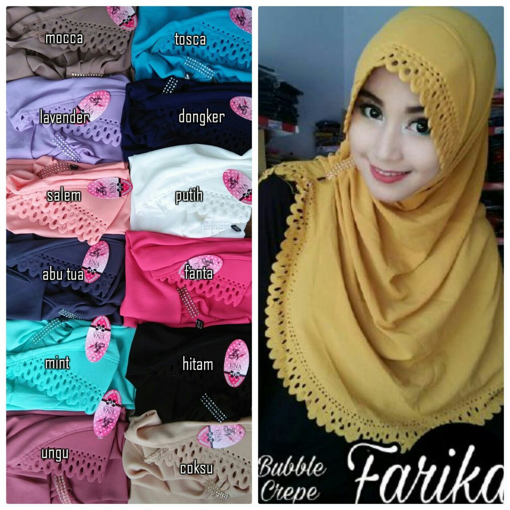 JILBAB HIJAB LANGSUNG INSTAN SYRIA BERGO CK ENA BUBBLE POP