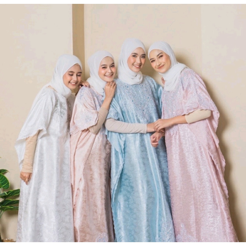 KAFTAN DRESS DIAMOND BORDIR KAFTAN MUTIARA LEBARAN PAYET SATIN POLOS MAXMARA SILK BAJU MUSLIM WANITA