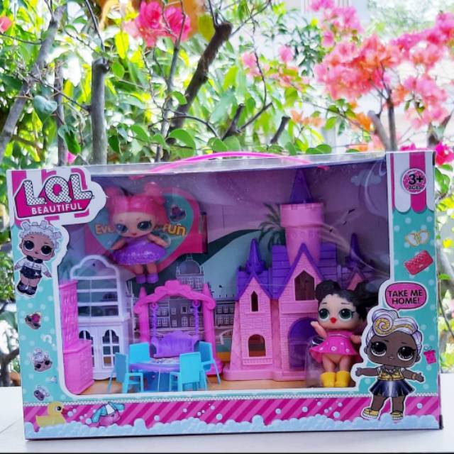 Mainan Castle Rumah Rumahan Istana LOL Villa Mainan Boneka Figure LOL Surprise