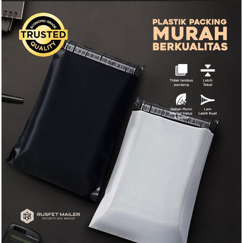 

Polymailer Amplop Plastik Packing / Packaging Polos / Pack - Hitam dan Putih