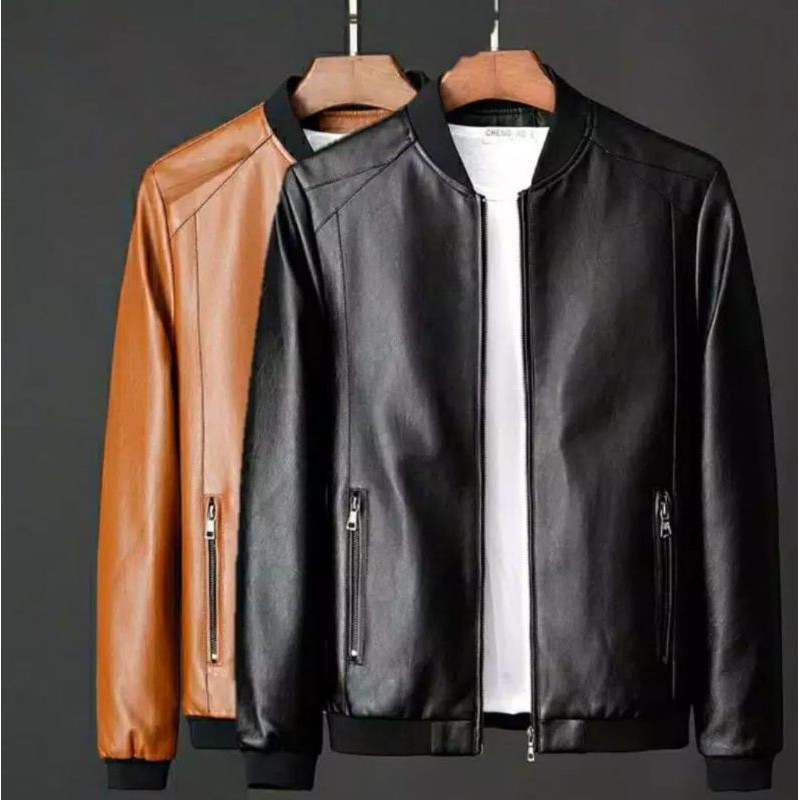 cuci gudang jaket kulit domba asli pria elegant brownie arl ori murah