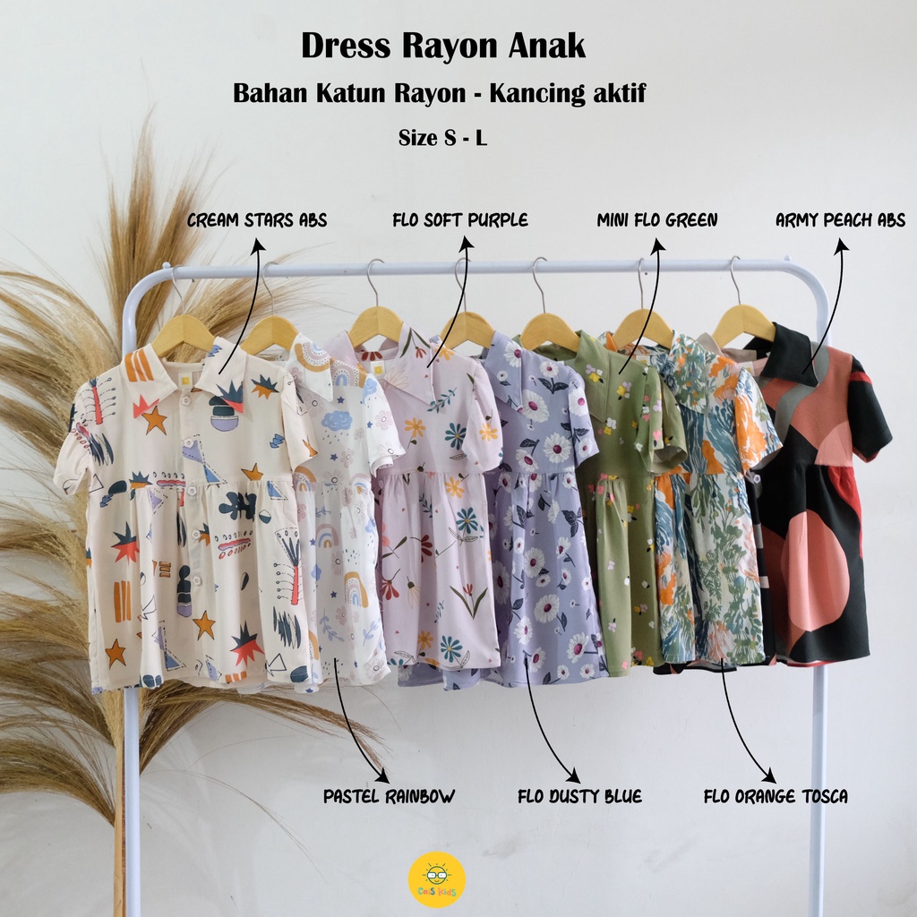 daster rayon rara anak perempuan baju harian kaos fullprint model rok 1 2 3 4 5 6 tahun