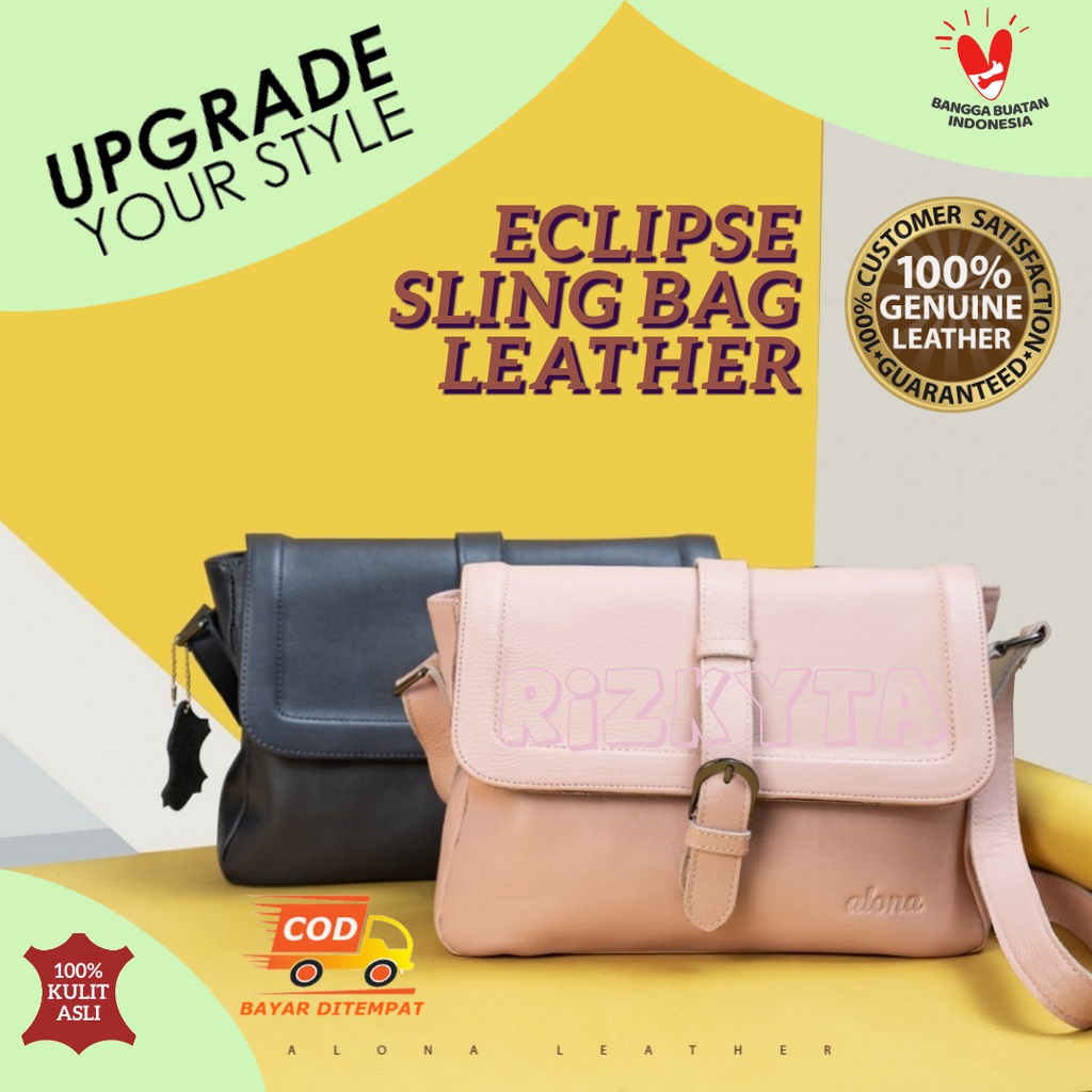 Tas Slingbag Slempang Dada Bahu Kulit Asli Fashion Bags Wanita Cewe Cewek Perempuan Terbaru Kekinian