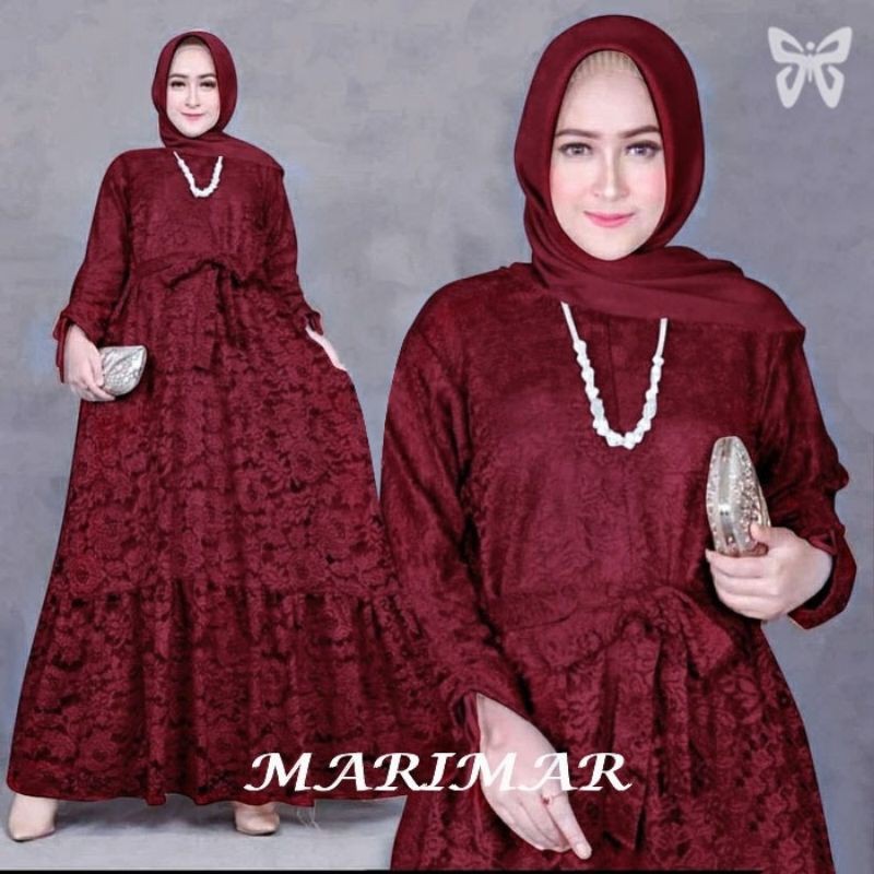 ELDE 5 - Marimar Maxi brukat TULANG JUMBO DRESS SIZE XXXL 5XL lapis furing busui tangan serut