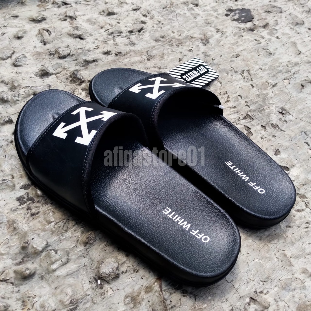 Sandal Hitam Pria Slip On Sandal Pria Wanita Bahan Karet