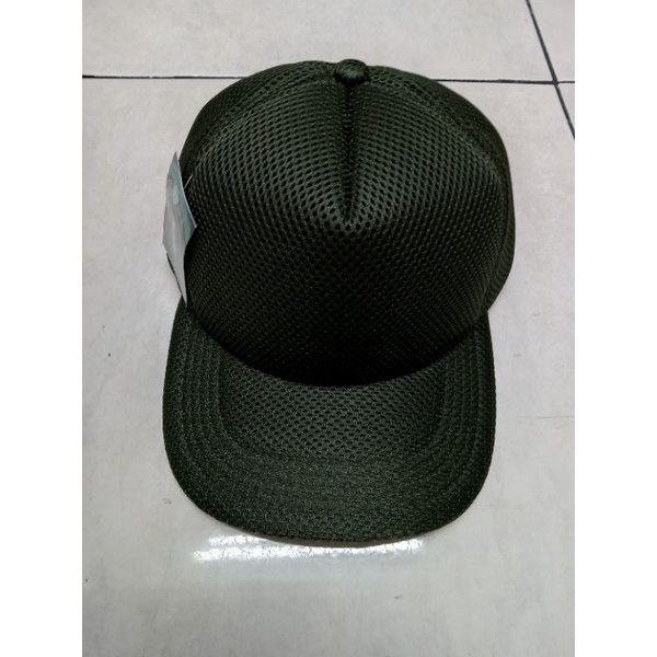 COD Topi DM Jala Polos / Topi Full Jaring Double Mess Polos / topi double mesh / topi militer / topi Satpam DM polos