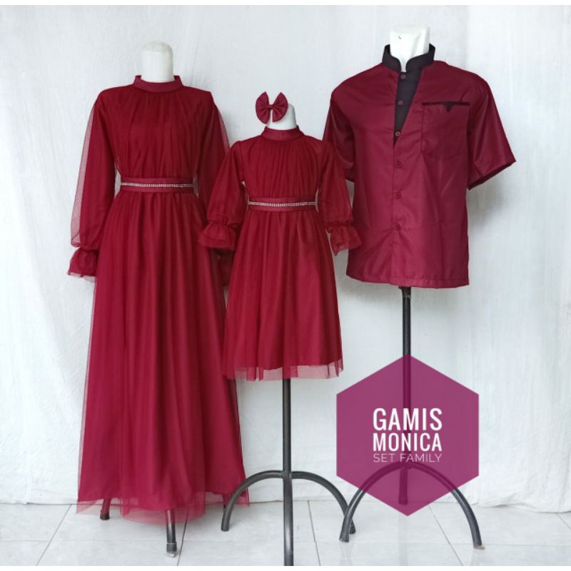 Gamis Monica/ Gamis Couple Mom, Dad, kids/ Gamis Lebaran/ Gamis Modern