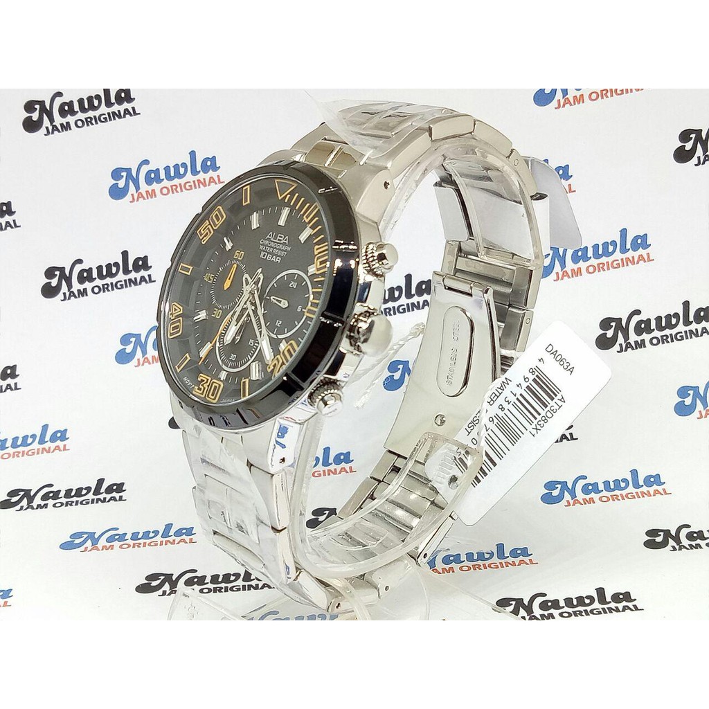 Alba Quartz AT3D83X1 Chronograph Black Dial - Jam Tangan Pria AT3D83