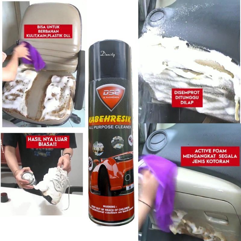 All Cleaner foam 500ml Free Microfiber - Pembersih serbaguna free