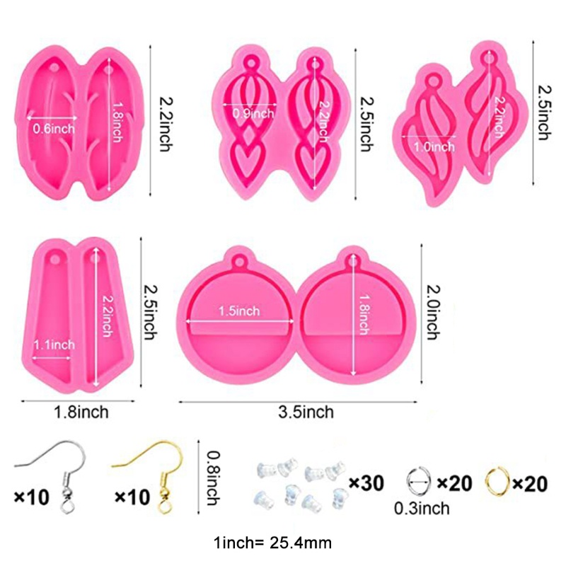 Siy Cetakan Silikon Epoksi 3 Model Untuk Membuat Perhiasan Anting Diy